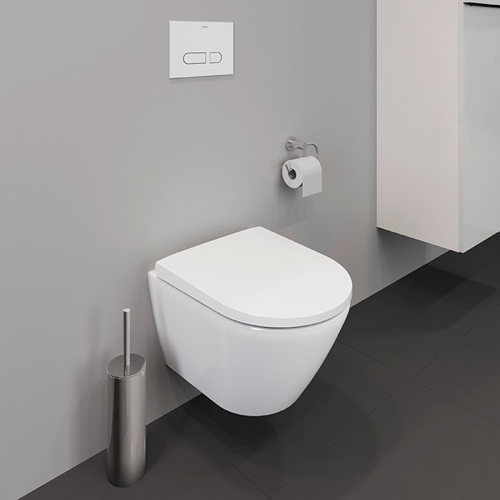 Фото Унитаз подвесной укороченный Duravit D-Neo 2588090000, безободковый, без сиденья, белый глянцевый