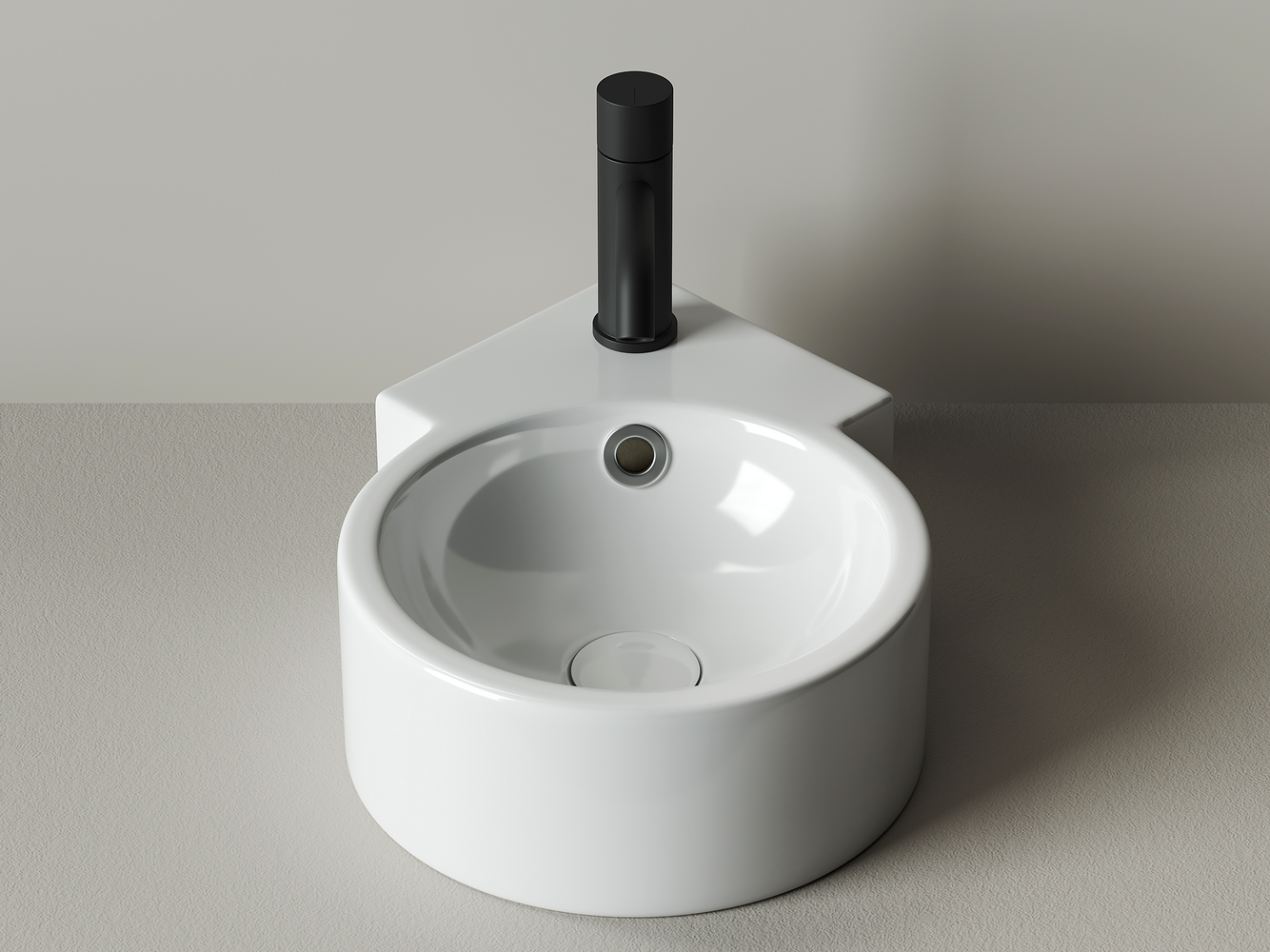 Фото Раковина Ceramicanova Element CN5019 подвесная угловая 31 × 41 × 12,5 см, белый глянцевый
