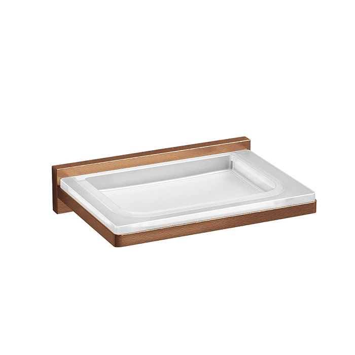 Фото Мыльница Colombo Look B1601.VM-VAN подвесная, Vintage Matt, янтарная бронза матовая/стекло матовое