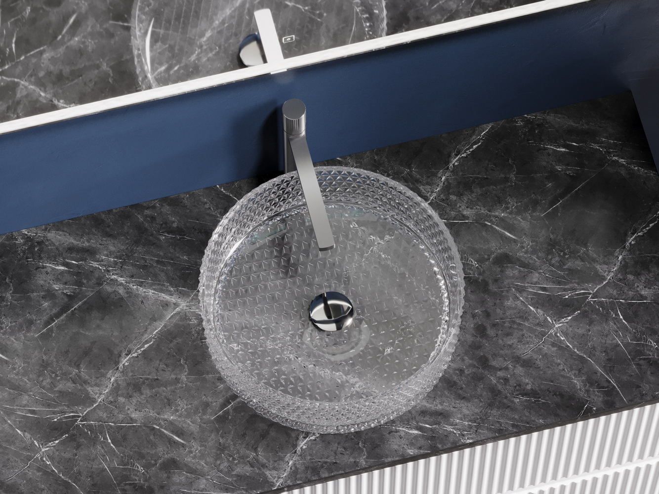 Фото Раковина Ceramicanova Cristal CN6062 накладная 36 × 36 × 11,2 см, прозрачная глянцевая