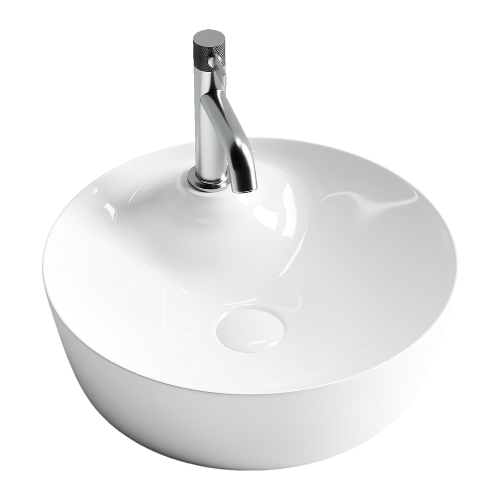 Фото Раковина Ceramicanova Element CN6014 накладная 43,5 × 43,5 × 13,5 см, белый глянцевый