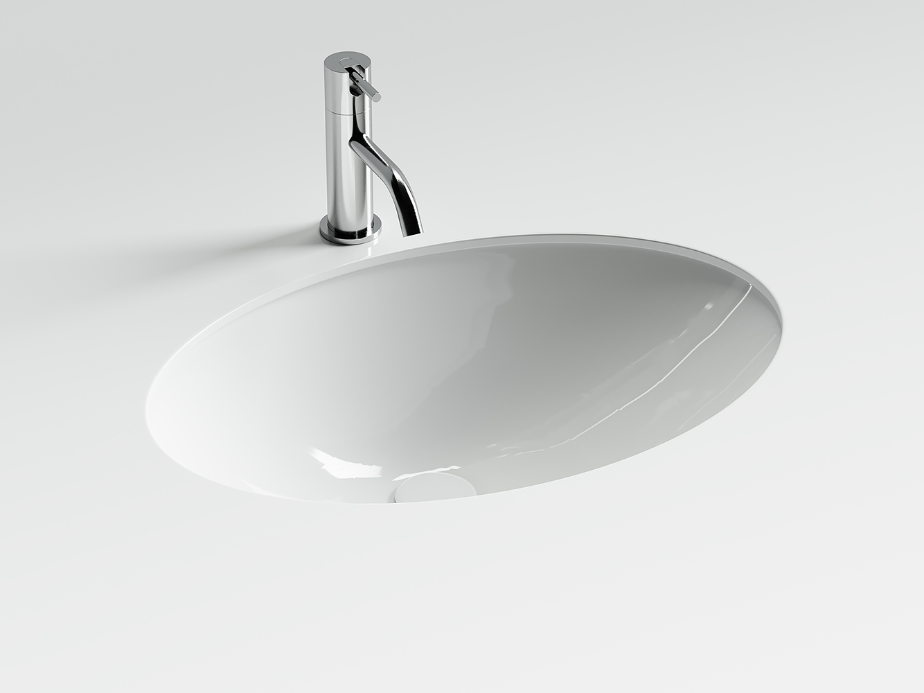 Фото Раковина Ceramicanova Era CN6081 встраиваемая под столешницу 61,5 × 43,5 × 22 см, белый глянцевый