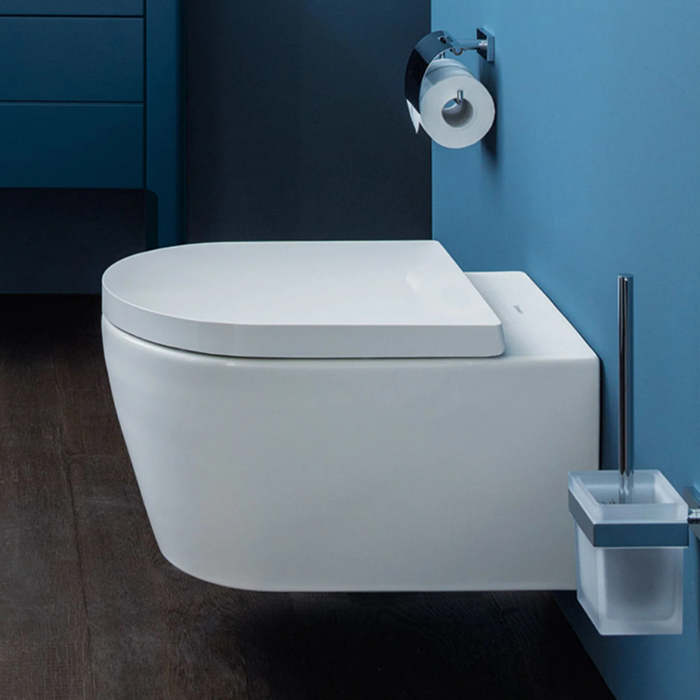 Фото Унитаз подвесной Duravit Me by Starck 2579092000, безободковый, без сиденья, белый глянцевый