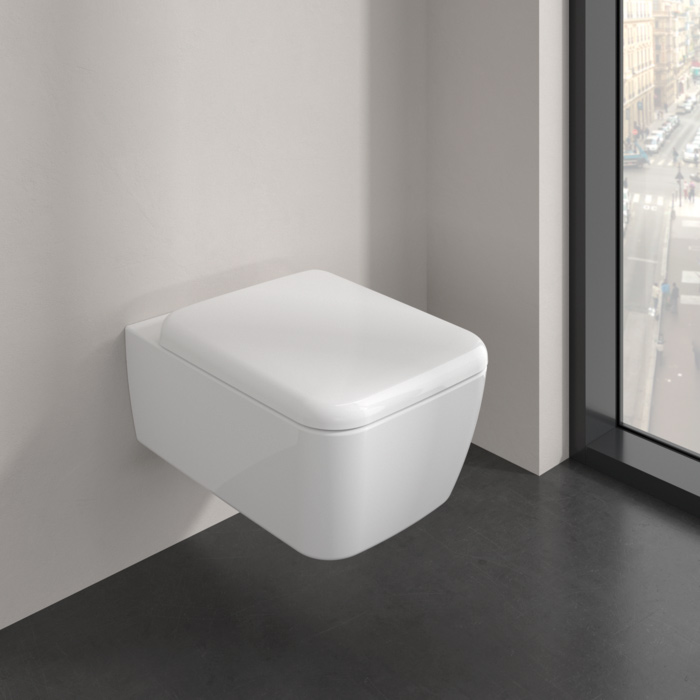 Фото Унитаз подвесной Villeroy & Boch Skyla 4682CL01, безободковый, с сиденьем с микролифтом, белый глянцевый