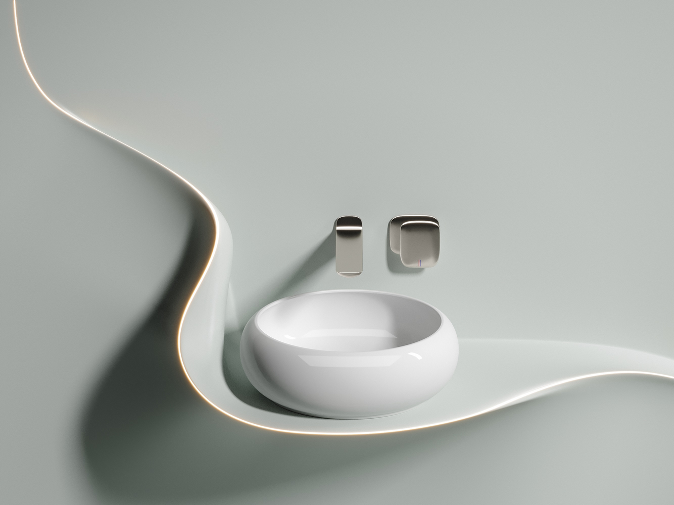 Фото Раковина Ceramicanova Element CN6050 накладная 36 × 36 × 12 см, белый глянцевый