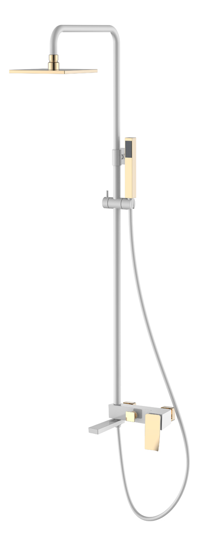 Фото Душевая стойка Boheme Q 148-WG.2 белый глянец/золото глянец