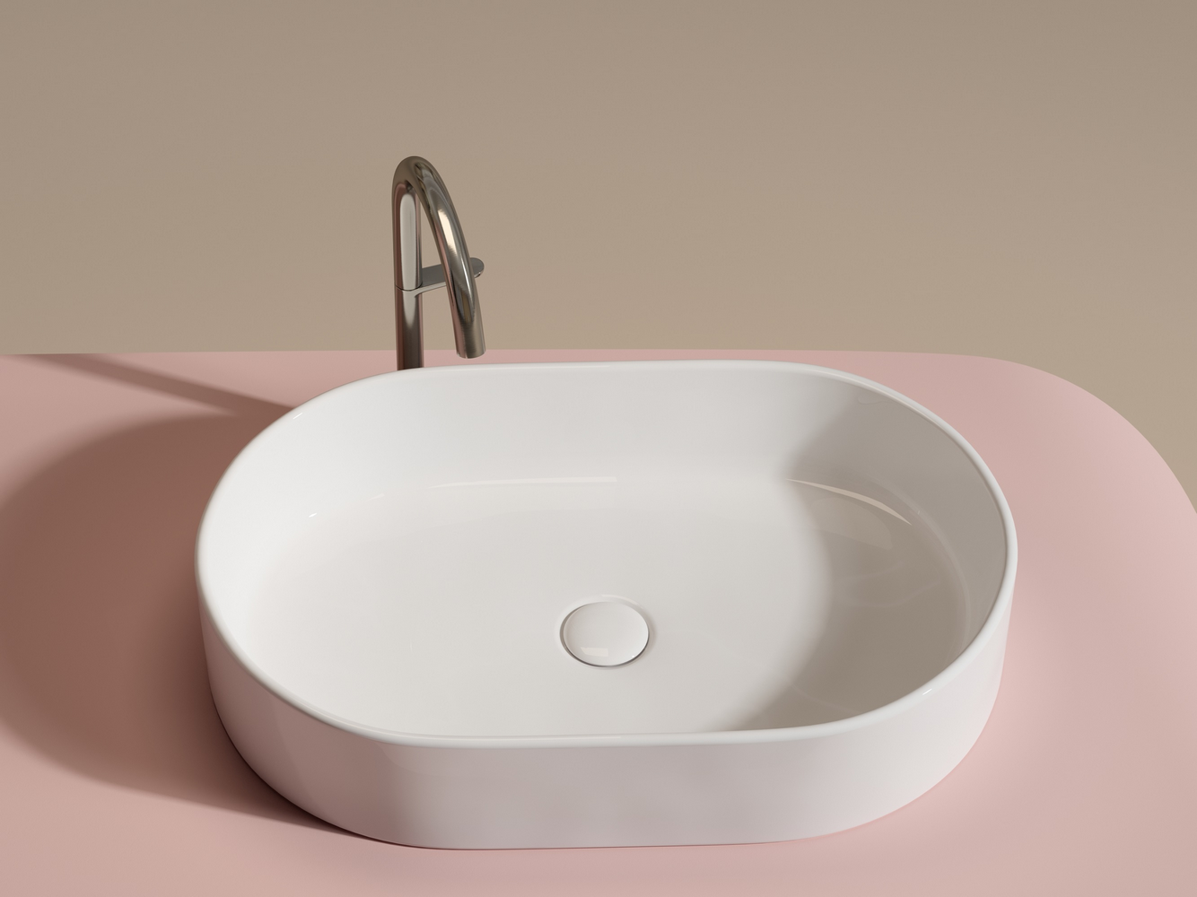 Фото Раковина Ceramicanova Element CN6048 накладная 60 × 38,5 × 12,2 см, белый глянцевый