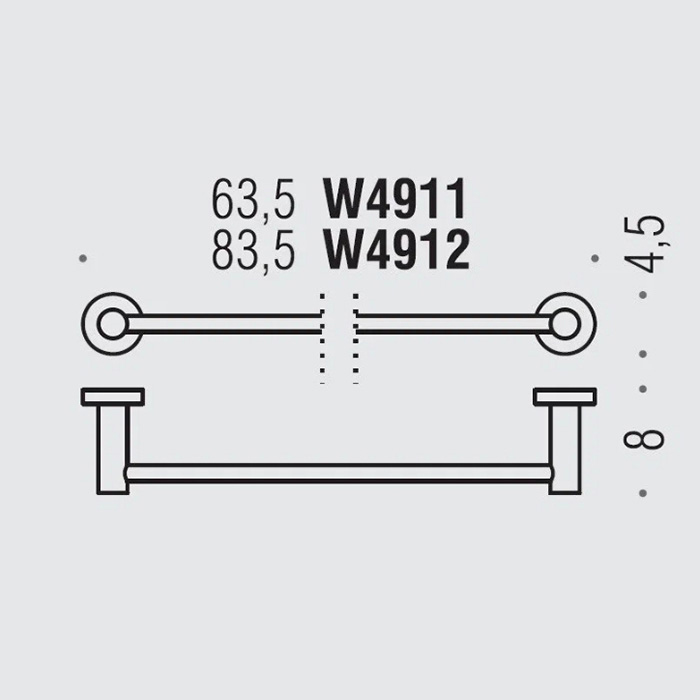 Фото Полотенцедержатель Colombo Plus W4911.HPS1 подвесной нержавейка L 63,5 см