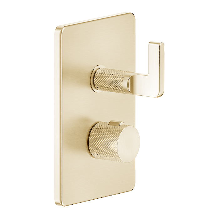 Фото Смеситель Gessi Inciso 58132#246 для душа термостат, золото глянец pvd