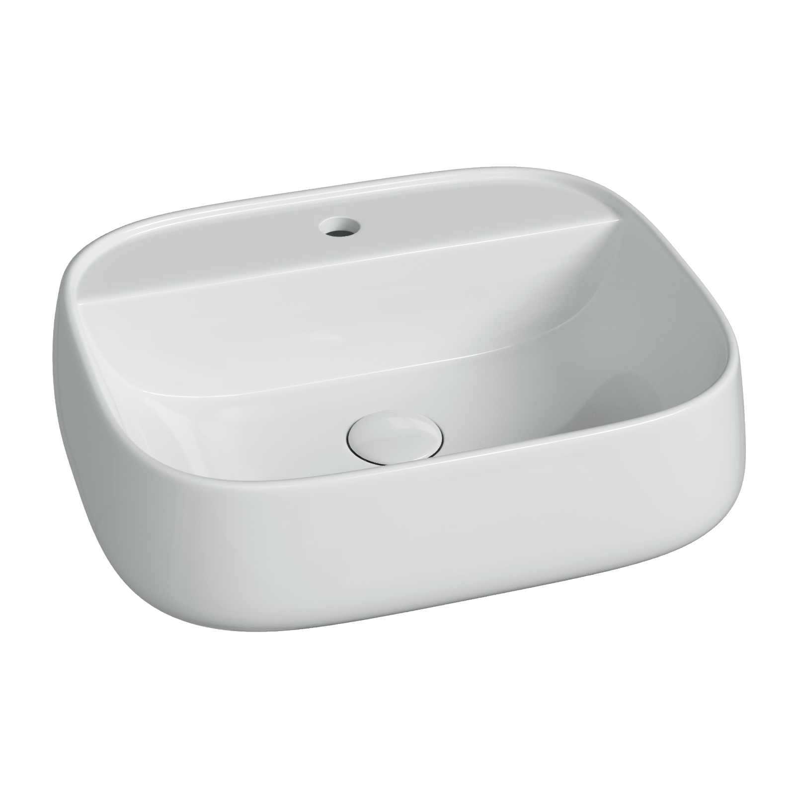 Фото Раковина Ceramicanova Fonte CN5051 накладная 50 × 42,5 × 14,5 см, белый глянцевый