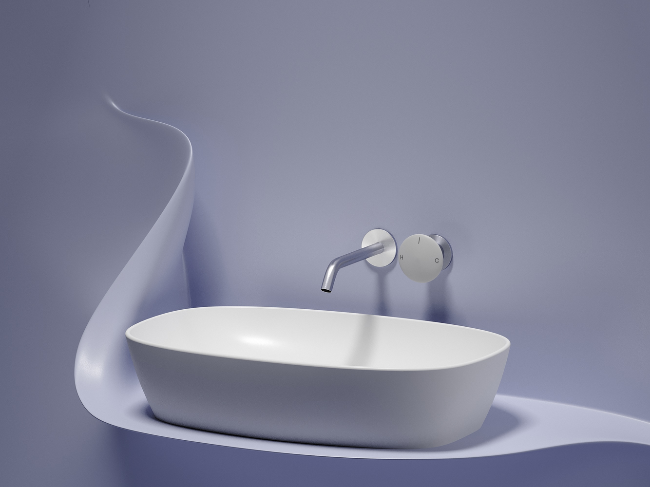 Фото Раковина Ceramicanova Element CN6049MW накладная 61 × 38,5 × 14 см, белый матовый