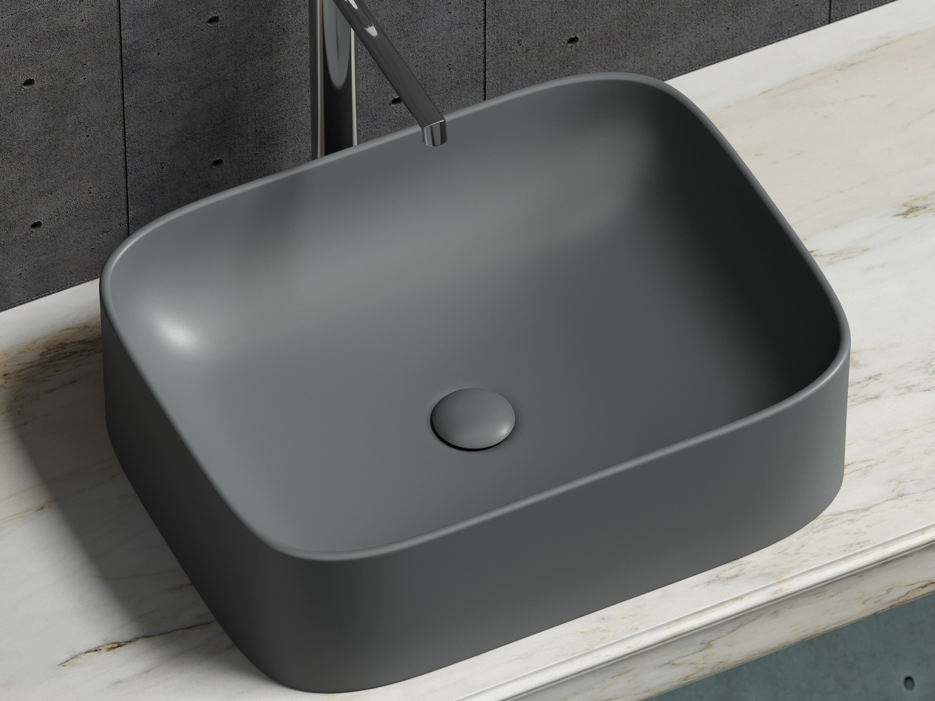 Фото Раковина Ceramicanova Element CN6052MDH накладная 50,5 × 38 × 15 см, темный антрацит матовый