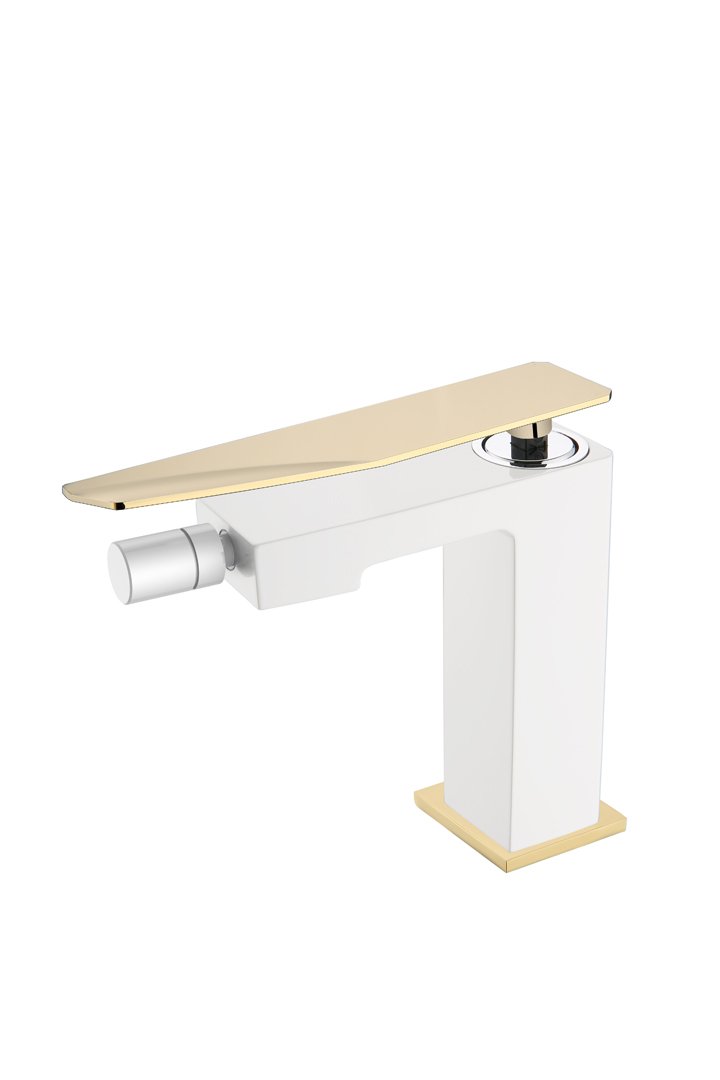 Фото Смеситель для биде Boheme Q 146-WG.2 белый глянец/золото глянец