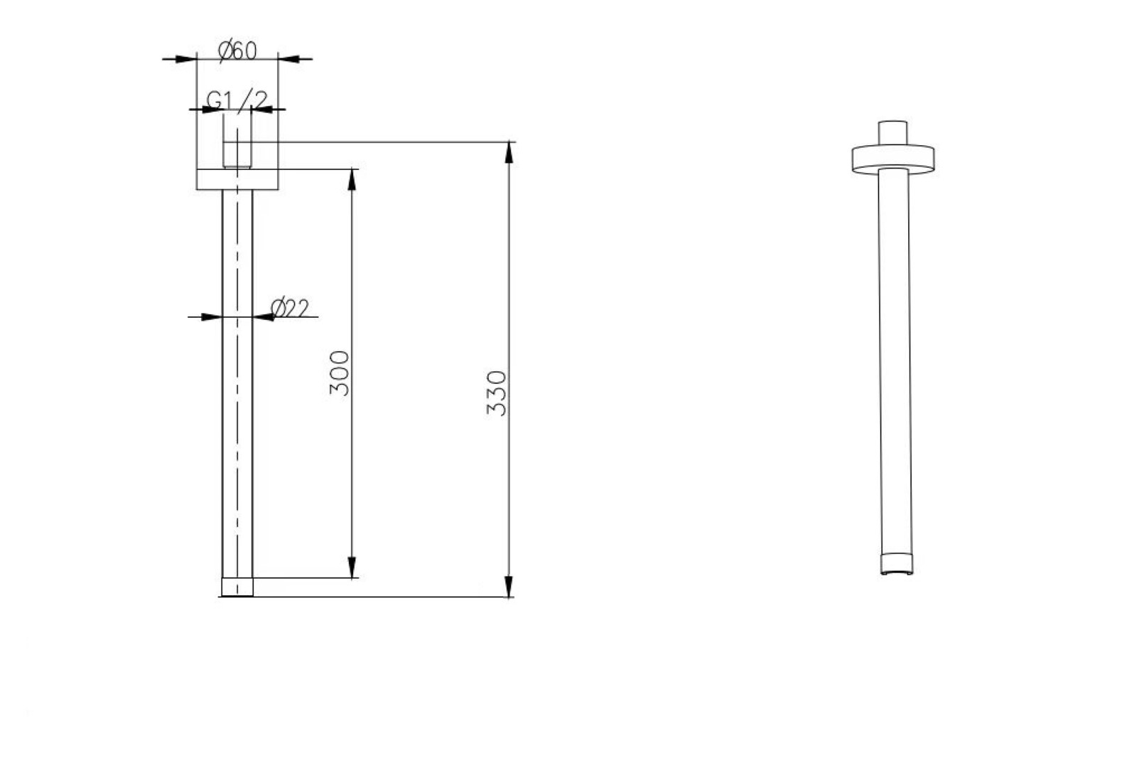Фото Держатель верхнего душа Boheme Uno 629-Boheme Uno-CB потолочный медь браш 30 см