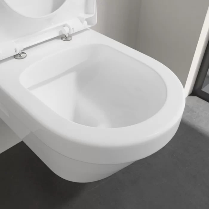 Фото Унитаз подвесной Villeroy & Boch Architectura 5684HR01, безободковый, с сиденьем с микролифтом, белый глянцевый