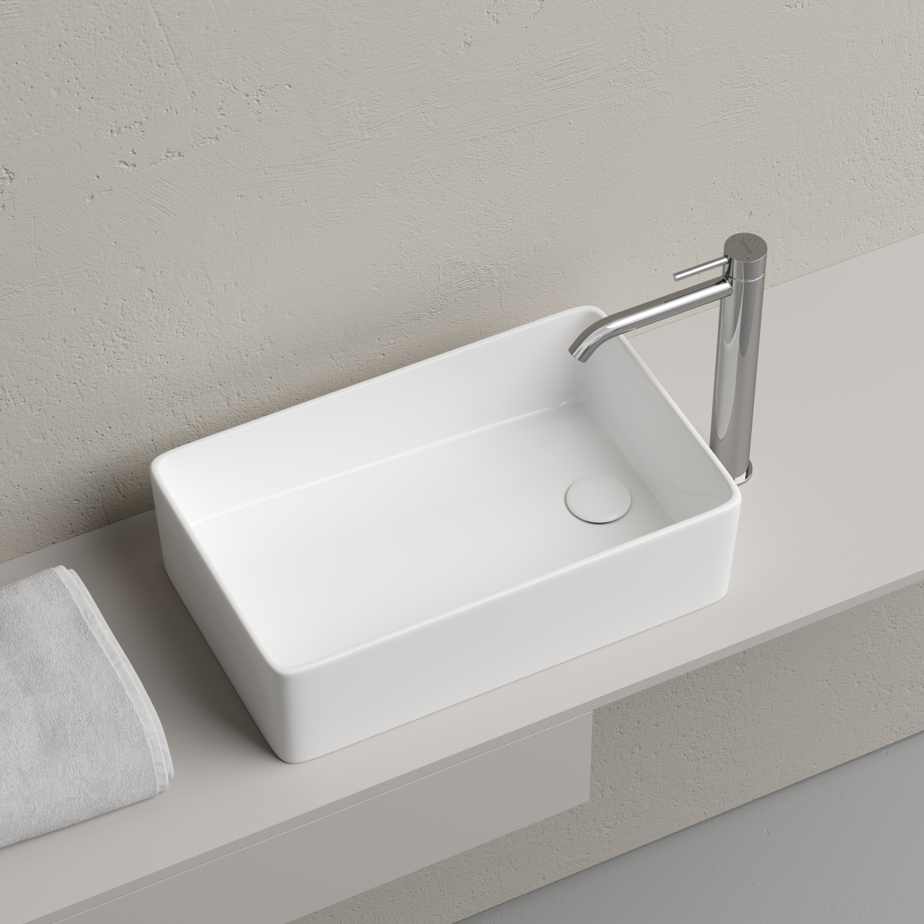 Фото Раковина Ceramicanova Element CN5050 накладная 48,5 × 30,5 × 13,5 см, белый глянцевый