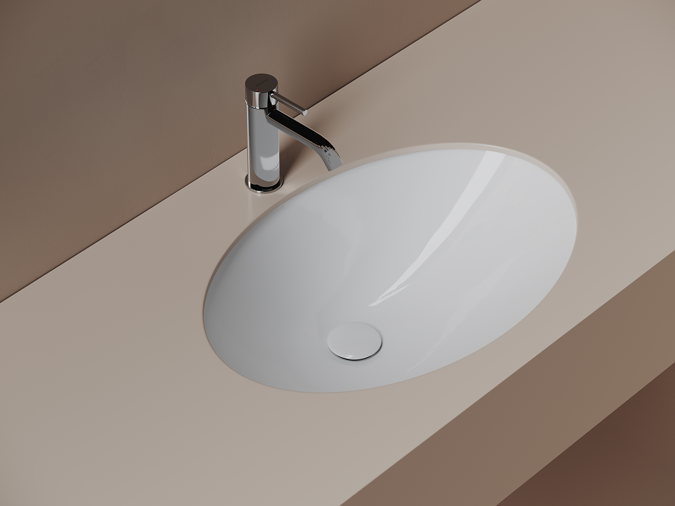 Фото Раковина Ceramicanova Era CN6081 встраиваемая под столешницу 61,5 × 43,5 × 22 см, белый глянцевый