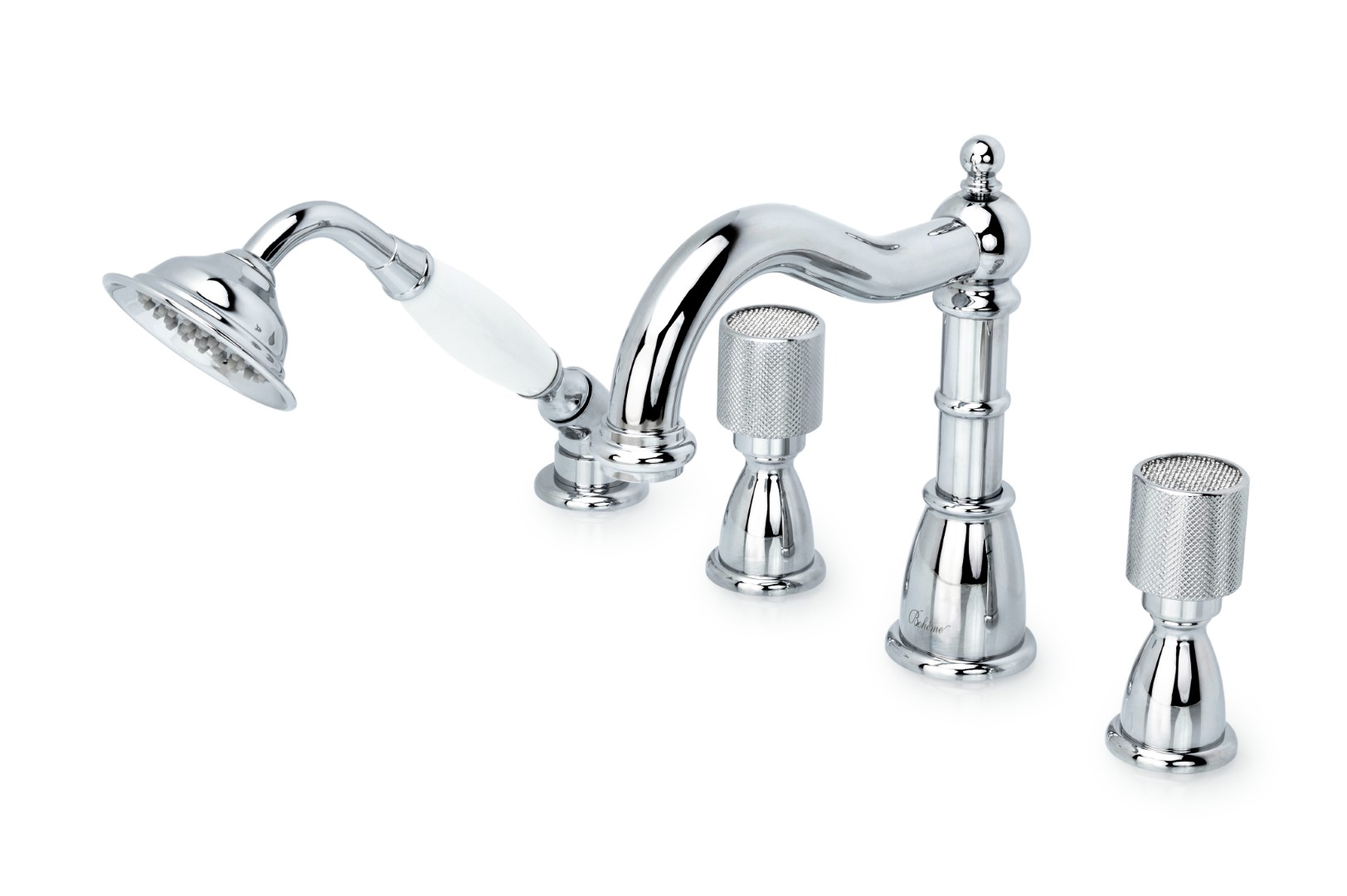 Фото Смеситель на борт ванны Boheme Royal Cristal 396-Royal/CRST хром глянец