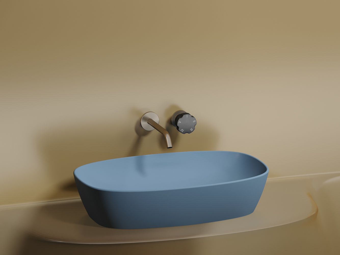 Фото Раковина Ceramicanova Element CN6049ML накладная 61 × 38,5 × 14 см, голубой матовый
