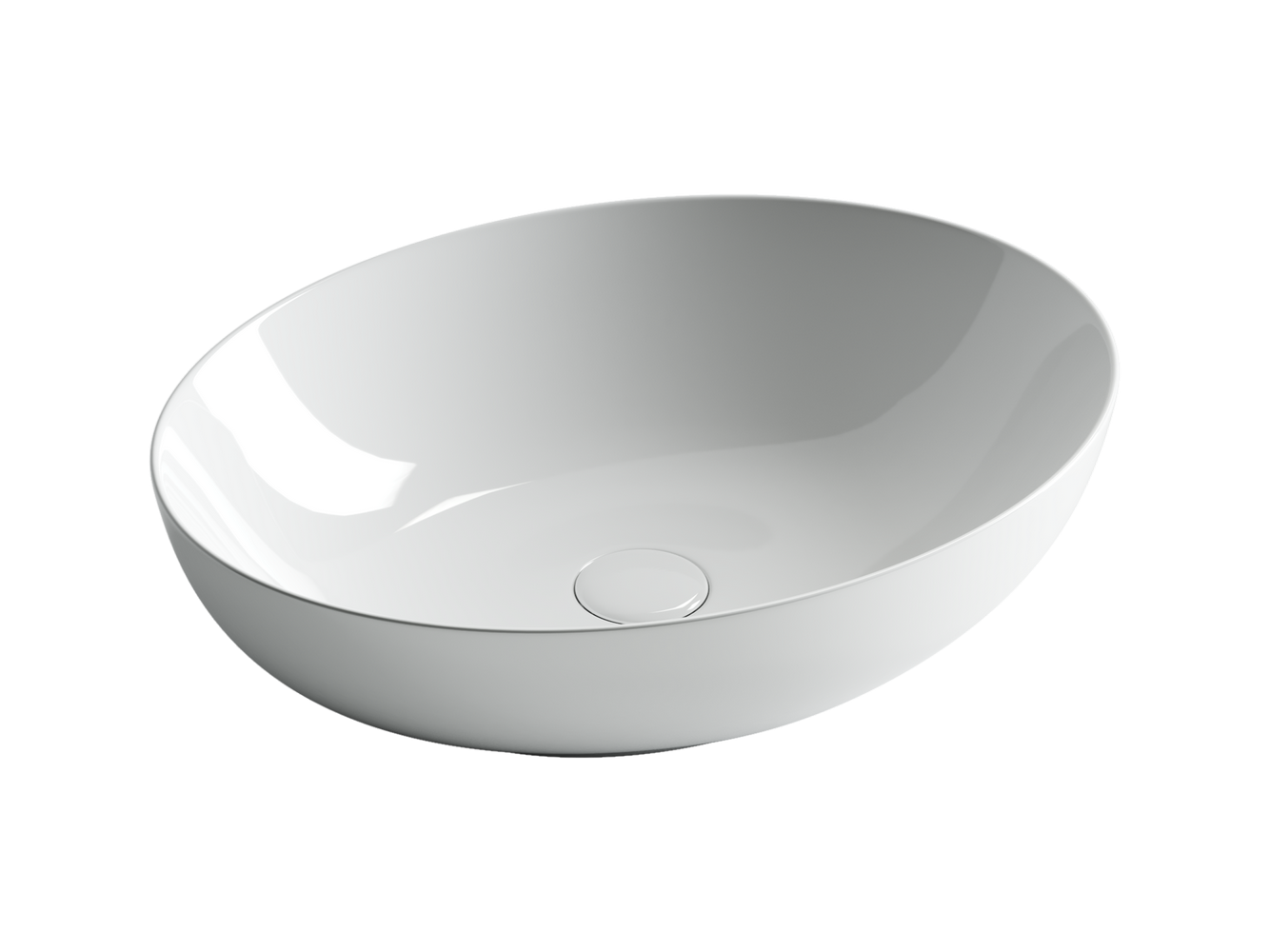 Фото Раковина Ceramicanova Element CN6017 накладная 52 × 39,5 × 13 см, белый глянцевый