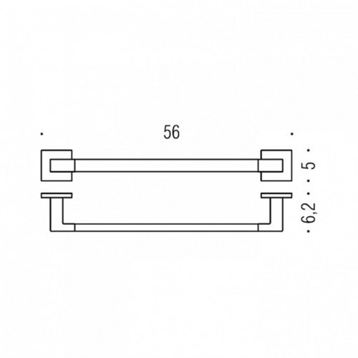 Фото Полотенцедержатель Colombo Basic B3710.NM подвесной черный матовый L 56 см