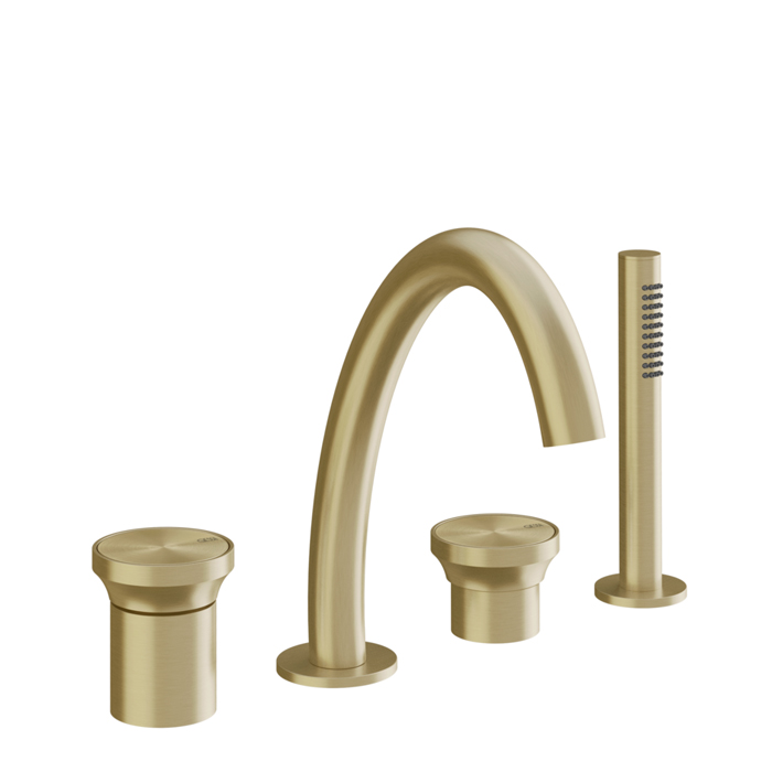 Фото Смеситель Gessi Origini 66037#727 для ванны, латунь браш pvd
