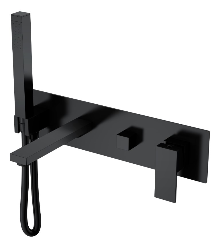 Фото Смеситель для ванны Boheme Qubic 474-2-B черный