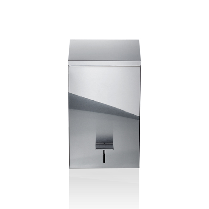 Фото Ведро Decor Walther Corner 0614570 с крышкой softclose напольное 5,5 л, сталь полированная