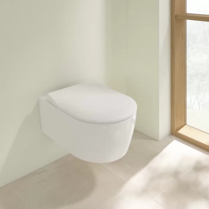 Фото Унитаз подвесной Villeroy & Boch Avento 5656RS01, безободковый, с сиденьем с микролифтом, белый глянцевый