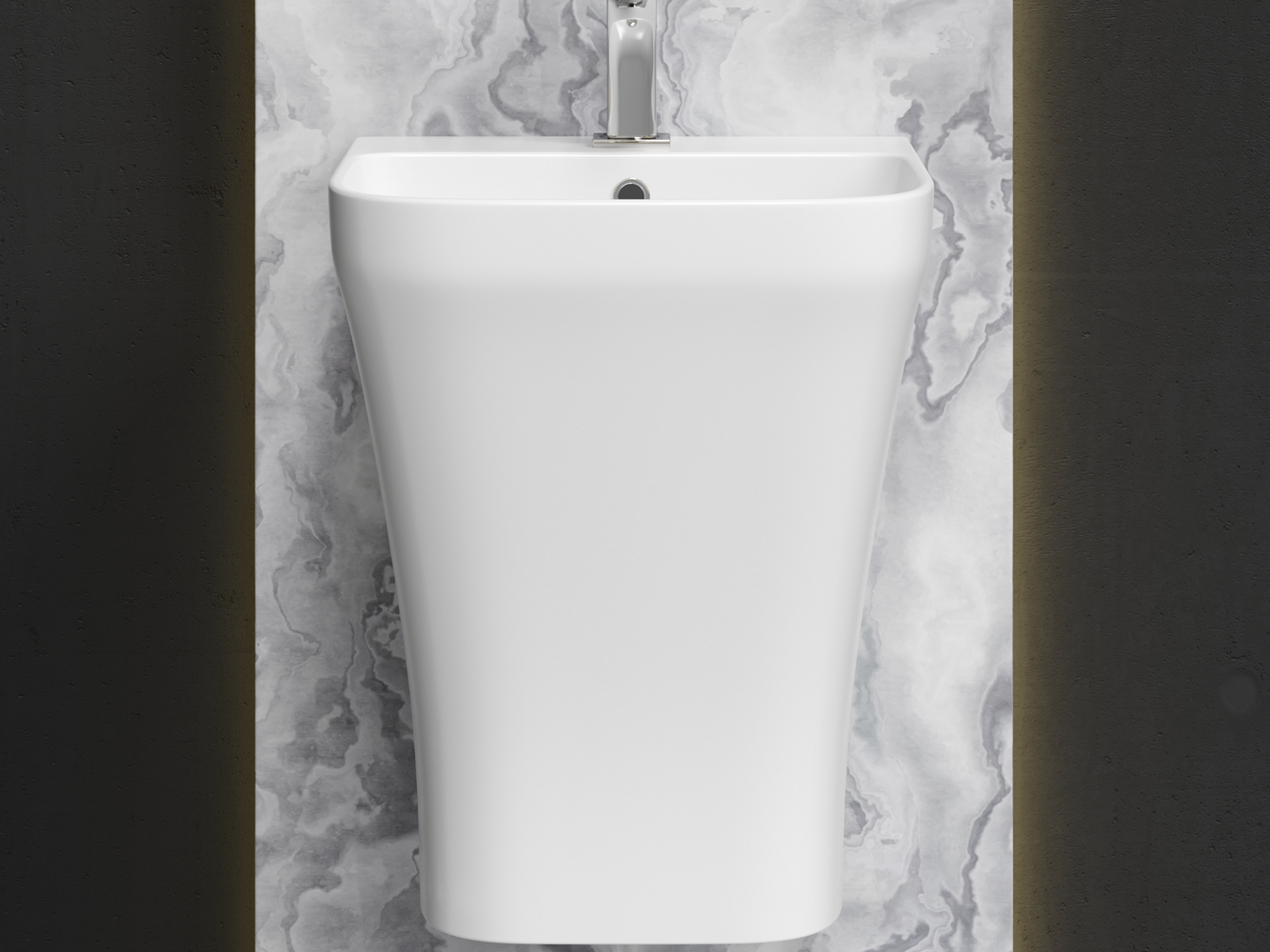 Фото Раковина Ceramicanova Dion CN6067 напольная 36,5 × 40 × 45,5 см, белый глянцевый