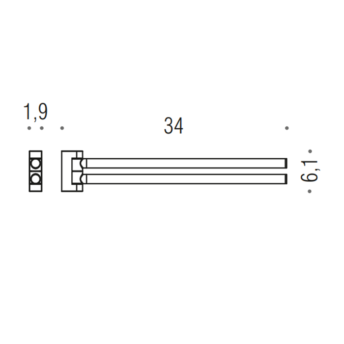 Фото Полотенцедержатель Colombo Mini B4012.CR подвесной хром глянец