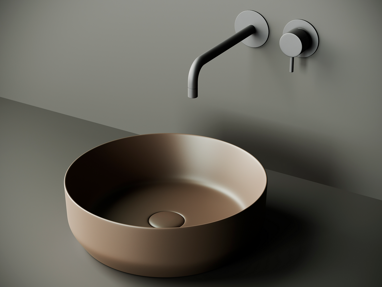 Фото Раковина Ceramicanova Element CN6022MDB накладная 39 × 39 × 12 см, темно-коричневый матовый