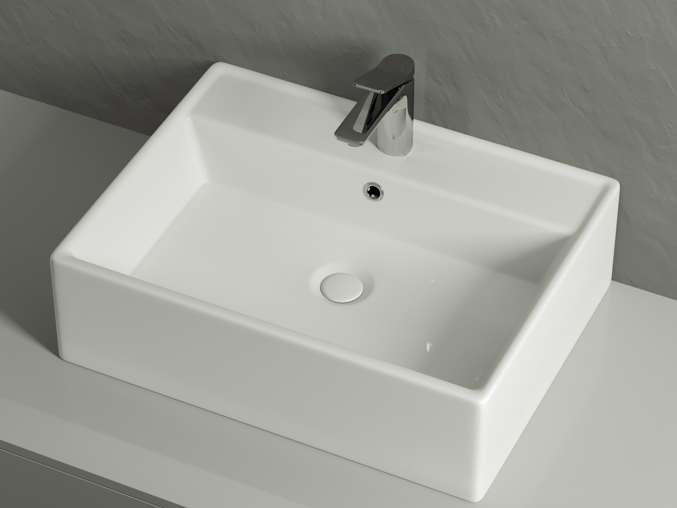 Фото Раковина Ceramicanova Element CN6046 накладная 59 × 45 × 16 см, белый глянцевый