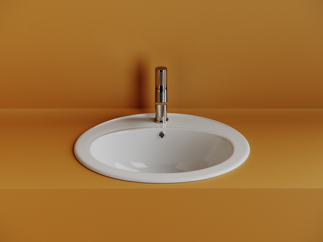 Фото Раковина Ceramicanova Sun CN6079 встраиваемая сверху 56,5 × 49,5 × 20 см, белый глянцевый