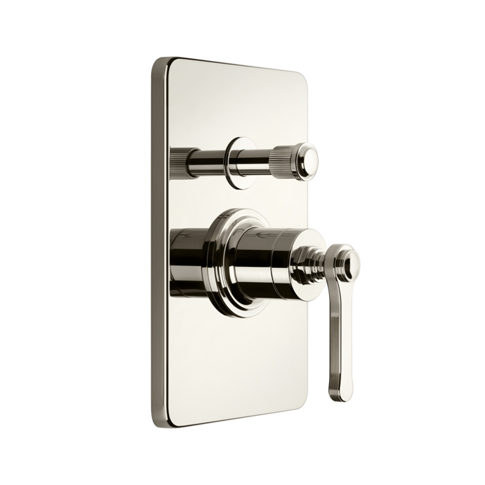 Фото Смеситель Gessi Venti20 65079#720 для душа с переключателем на 2 потока, никель глянец pvd