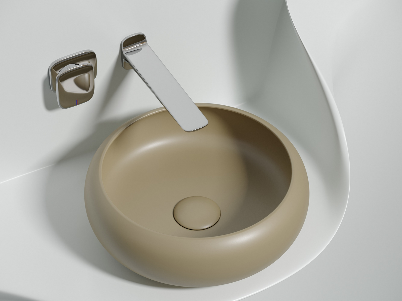 Фото Раковина Ceramicanova Element CN6050MC накладная 36 × 36 × 12 см, капучино матовый