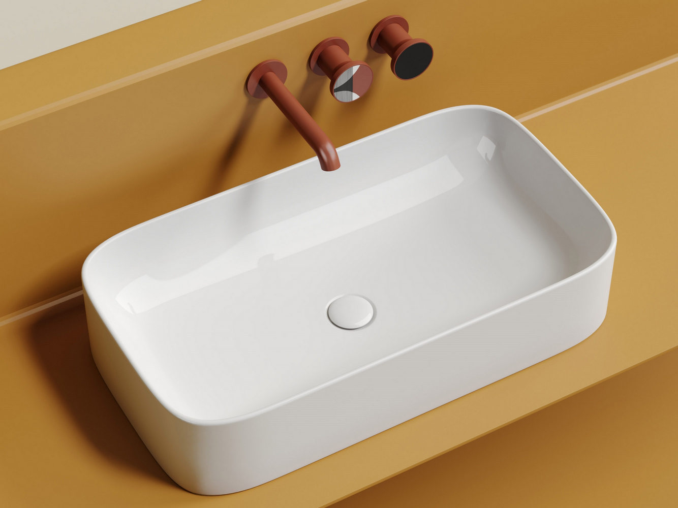 Фото Раковина Ceramicanova Element CN6054 накладная 70,5 × 38 × 15 см, белый глянцевый
