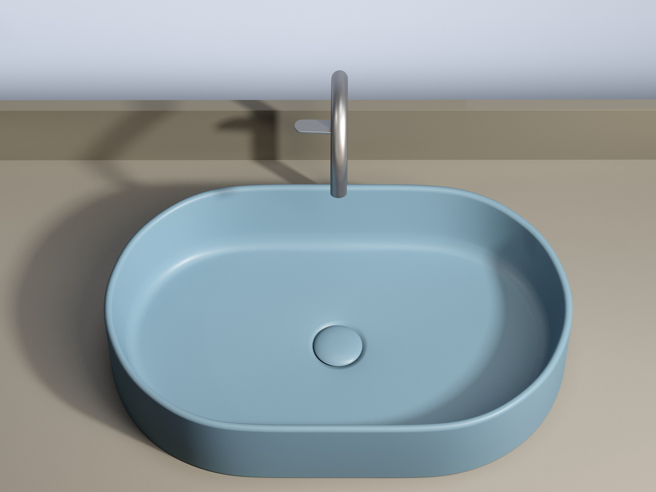 Фото Раковина Ceramicanova Element CN6048ML накладная 60 × 38,5 × 12,2 см, голубой матовый