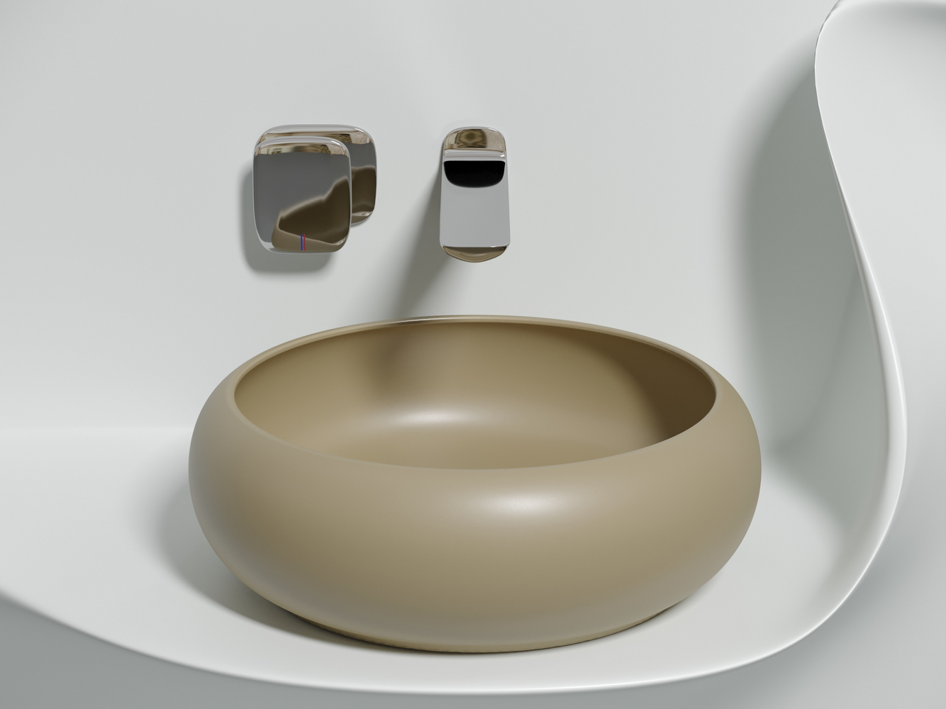 Фото Раковина Ceramicanova Element CN6050MC накладная 36 × 36 × 12 см, капучино матовый