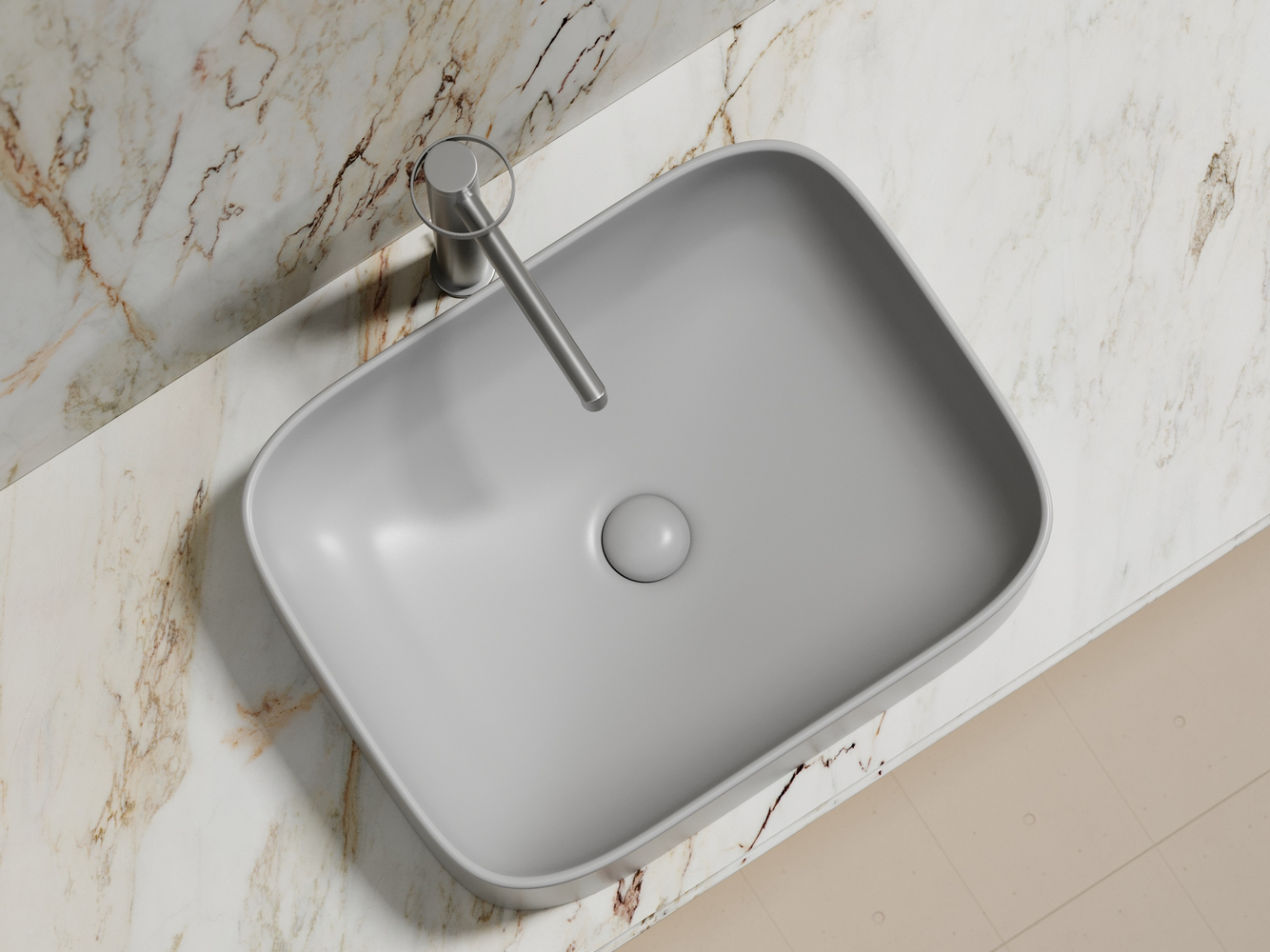 Фото Раковина Ceramicanova Element CN6052MSG накладная 50,5 × 38 × 15 см, серый матовый