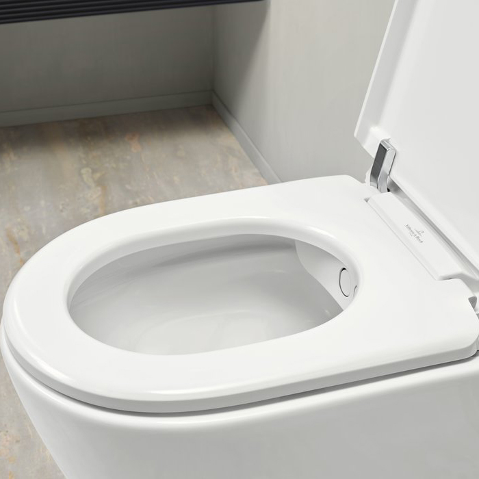 Фото Унитаз-биде подвесной Villeroy & Boch Viclean V0E200R1, с сиденьем, белый глянцевый