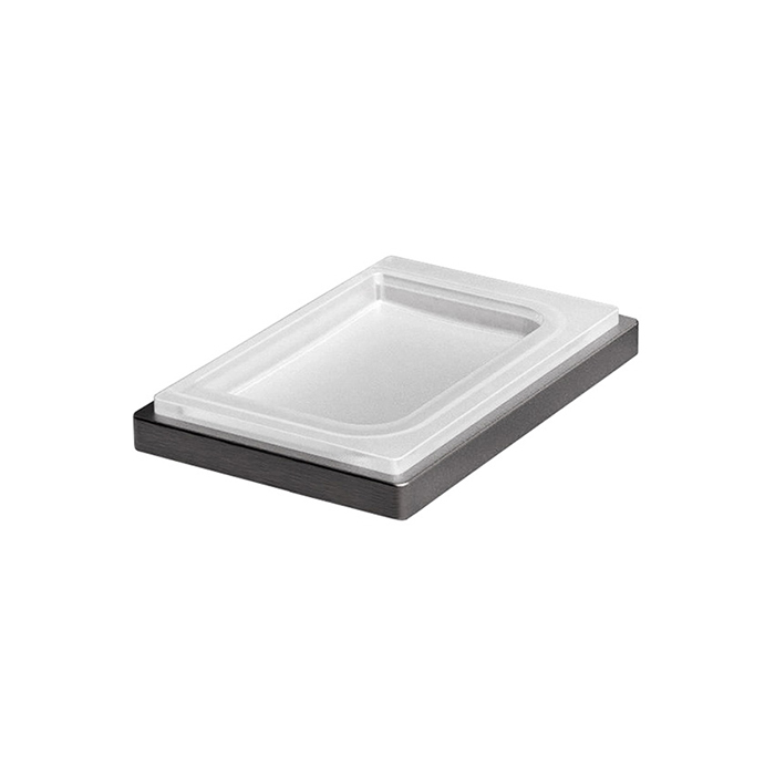 Фото Мыльница Colombo Look B1640.GM-VAN настольная графит матовый/стекло матовое