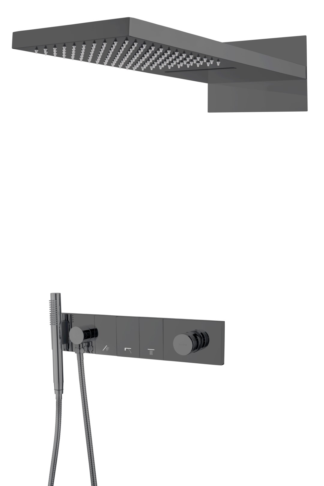 Фото Душевая система Boheme Zodiac 132-SGM shine gun metal, графит глянец