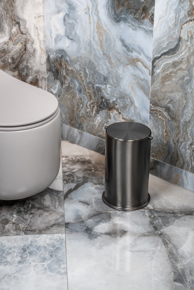 Фото Мусорное ведро Boheme 10916-GM, gun metall, графит матовый 7 л