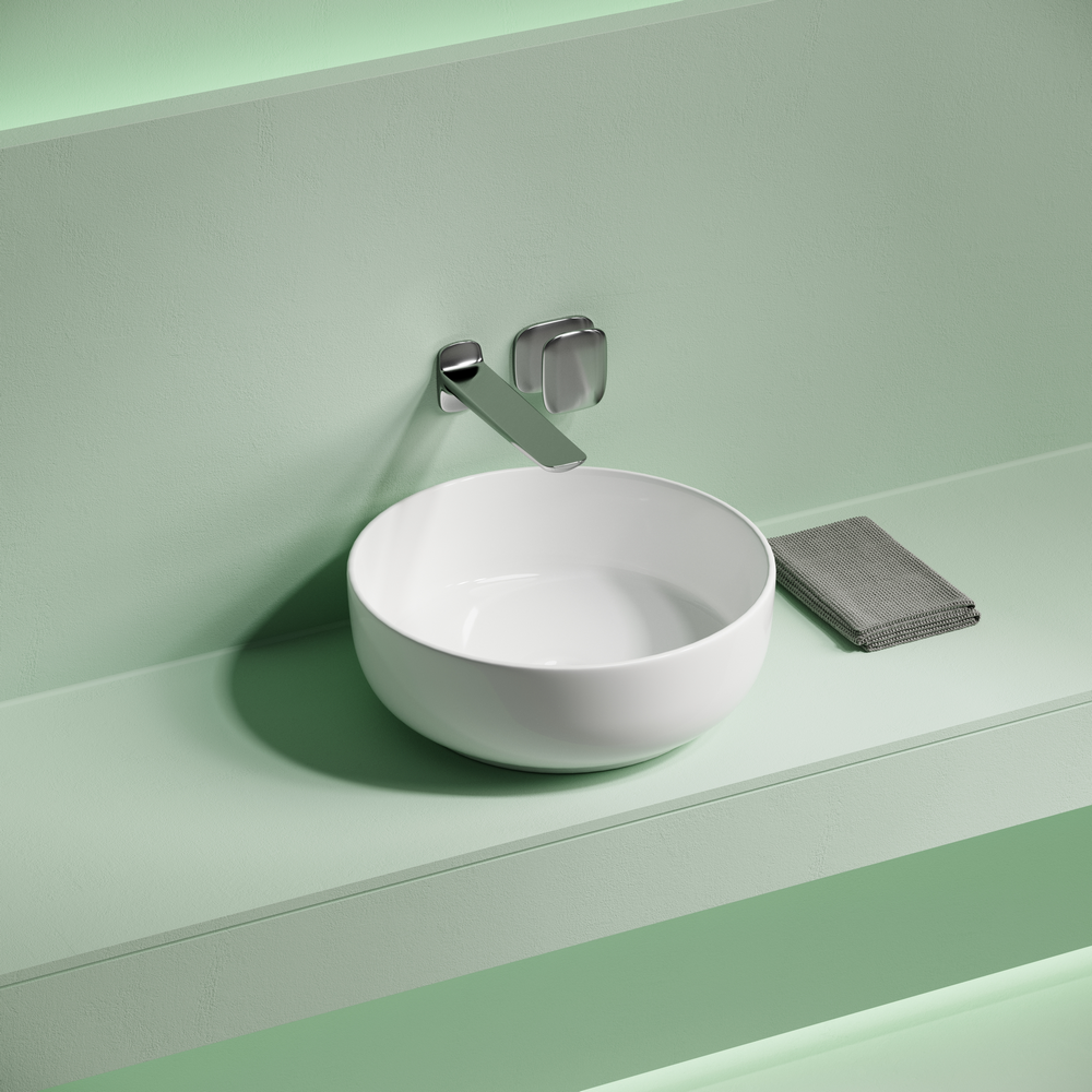 Фото Раковина Ceramicanova Taycan CN12003 накладная 37,5 × 37,5 × 14 см, белый глянцевый
