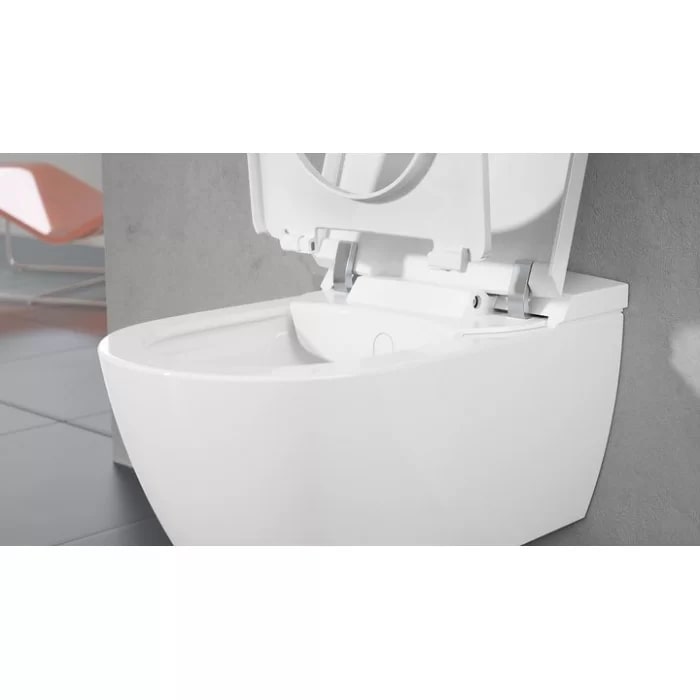 Фото Унитаз-биде подвесной Villeroy & Boch Viclean V0E100R1, с сиденьем с микролифтом, белый глянцевый