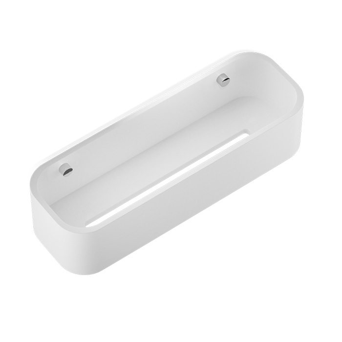 Фото Полка Decor Walther Stone 0973854 подвесная 30x10 см, белый матовый/хром