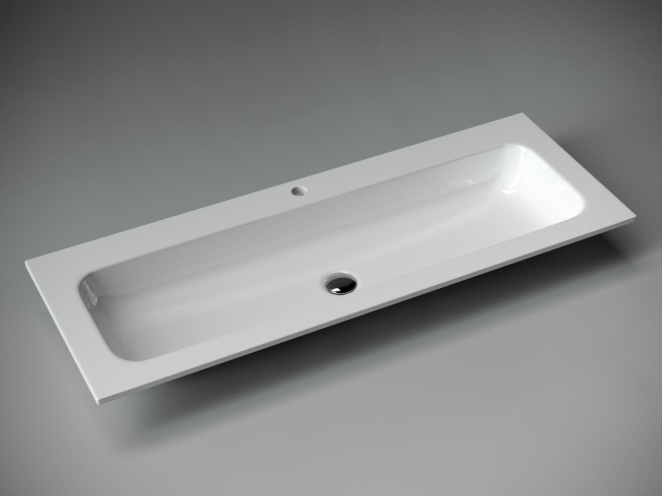 Фото Раковина Ceramicanova Grace CN7017 мебельная 121 × 45,7 × 13,7 см, белый глянцевый