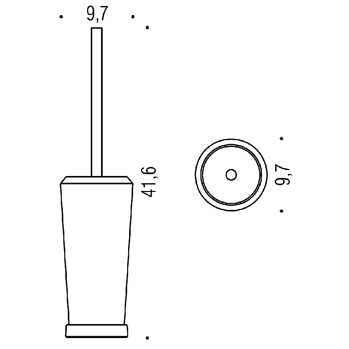 Фото Ершик Colombo Road B8006.CRQ-VAN напольный хром глянец/стекло матовое