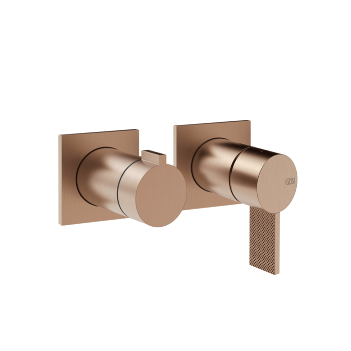 Фото Смеситель Gessi Inverso Diamantato 73638#708 для душа, медь браш pvd